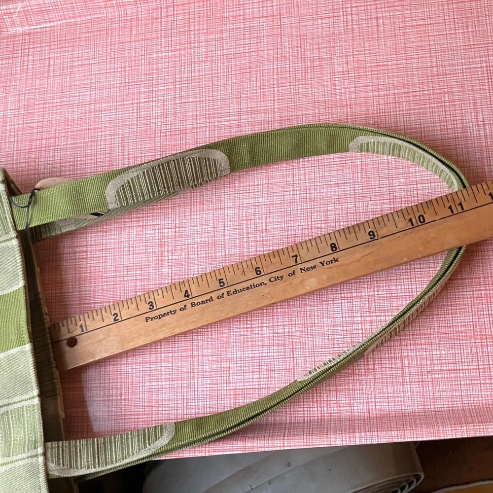 Refinery Green Osmosis Retro Patterned Trapezoid Shoulder Tote Bag Handmade - Picture 11 of 16